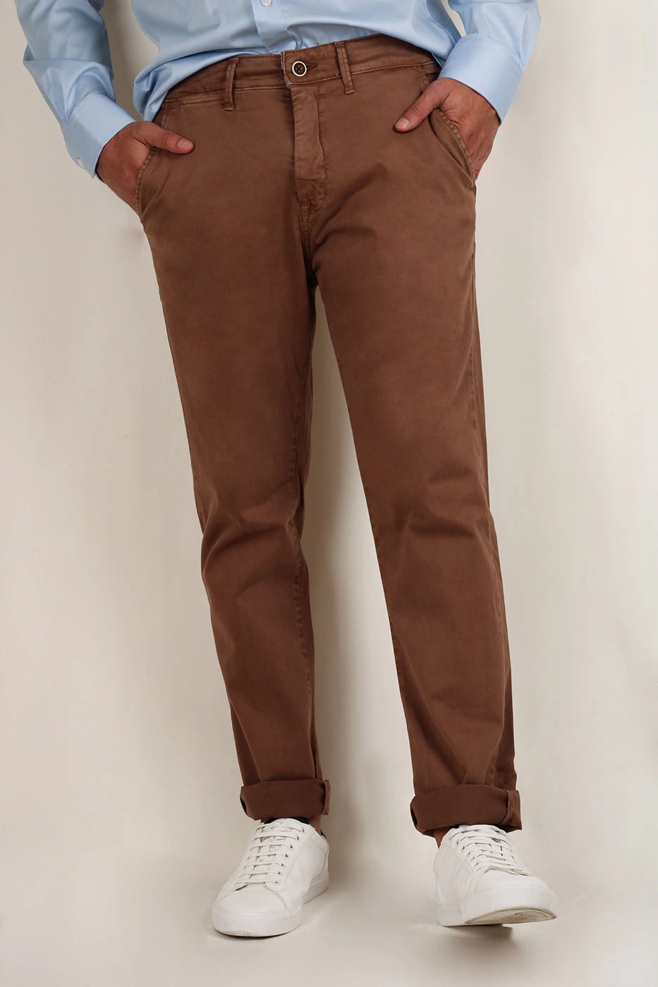 Pantalón Classic Fit Dril Cafe - imagen 1