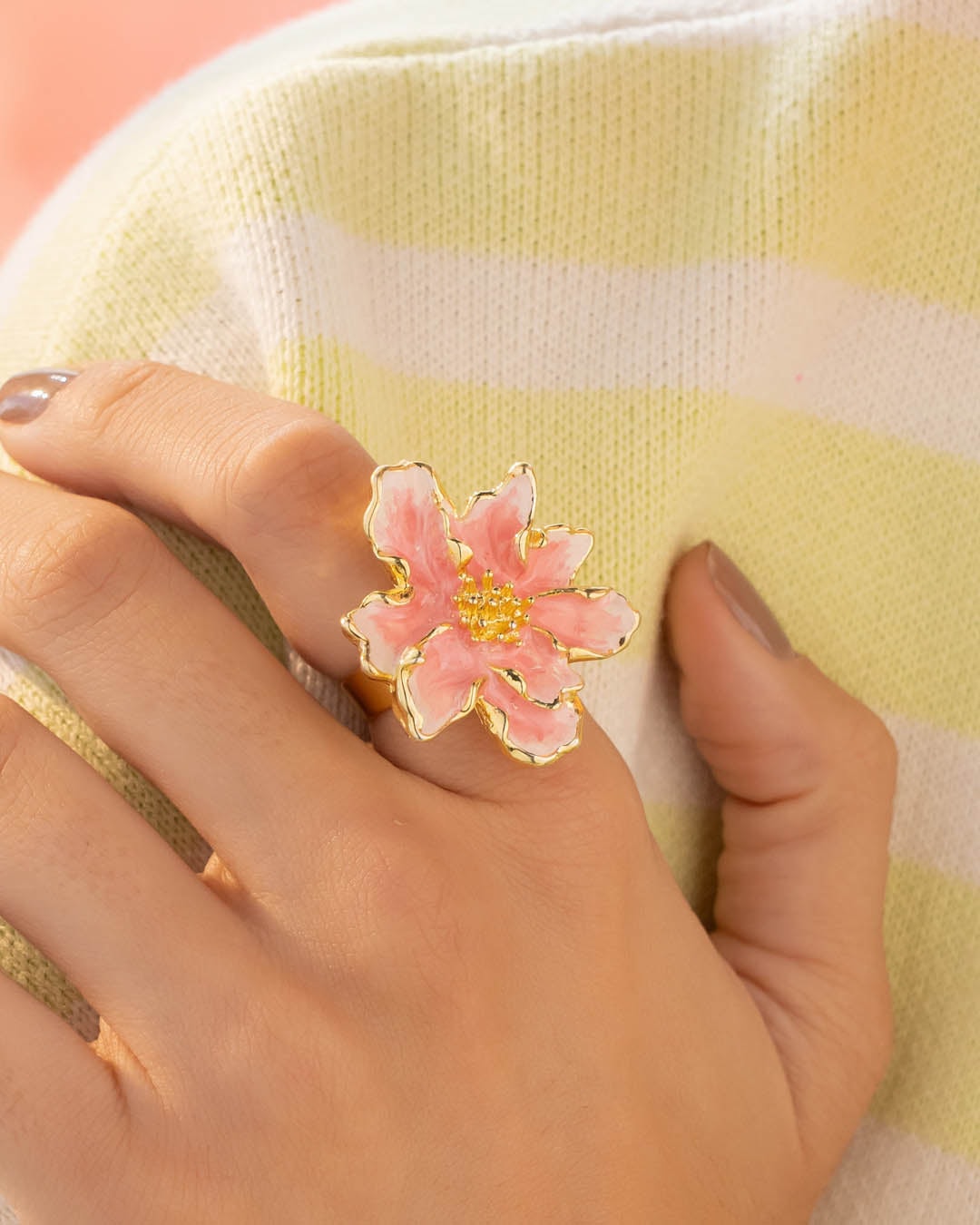 Anillo Maxi Flor Rosa - imagen 1