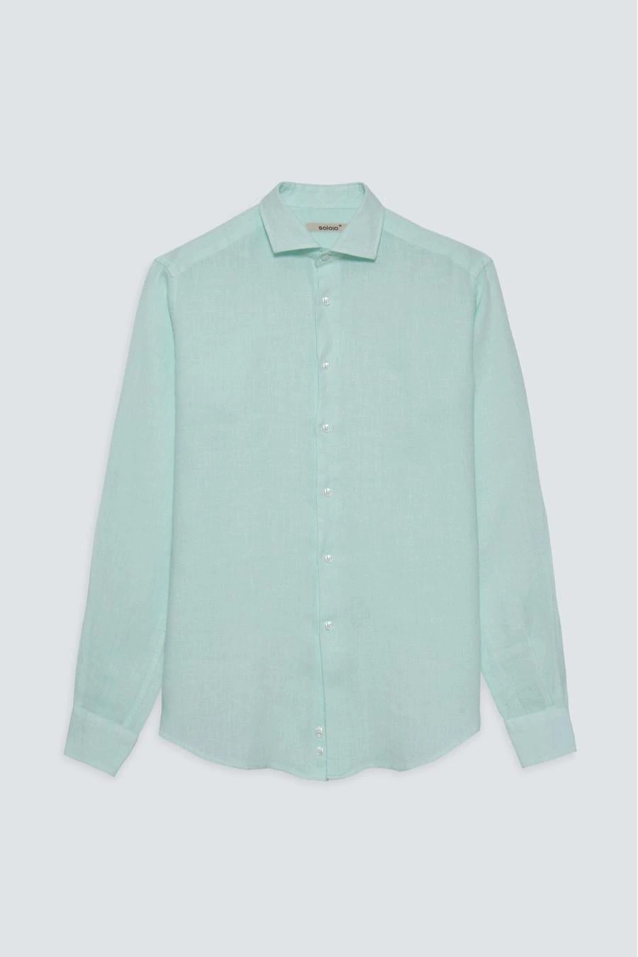 Men's linen shirt light turquoise - imagen 1