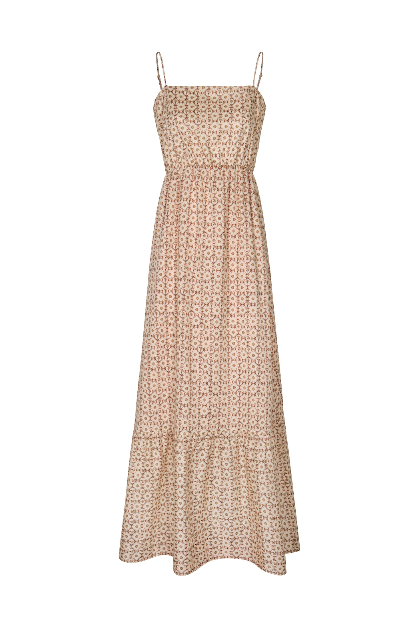 La Polera Cotton Maxi Dress / Beige May Flower - imagen 1