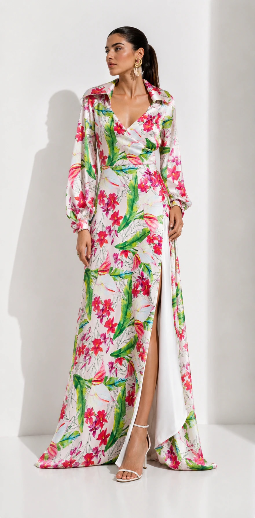 Vestido Balisia Flores Fondo Rosa - imagen 1