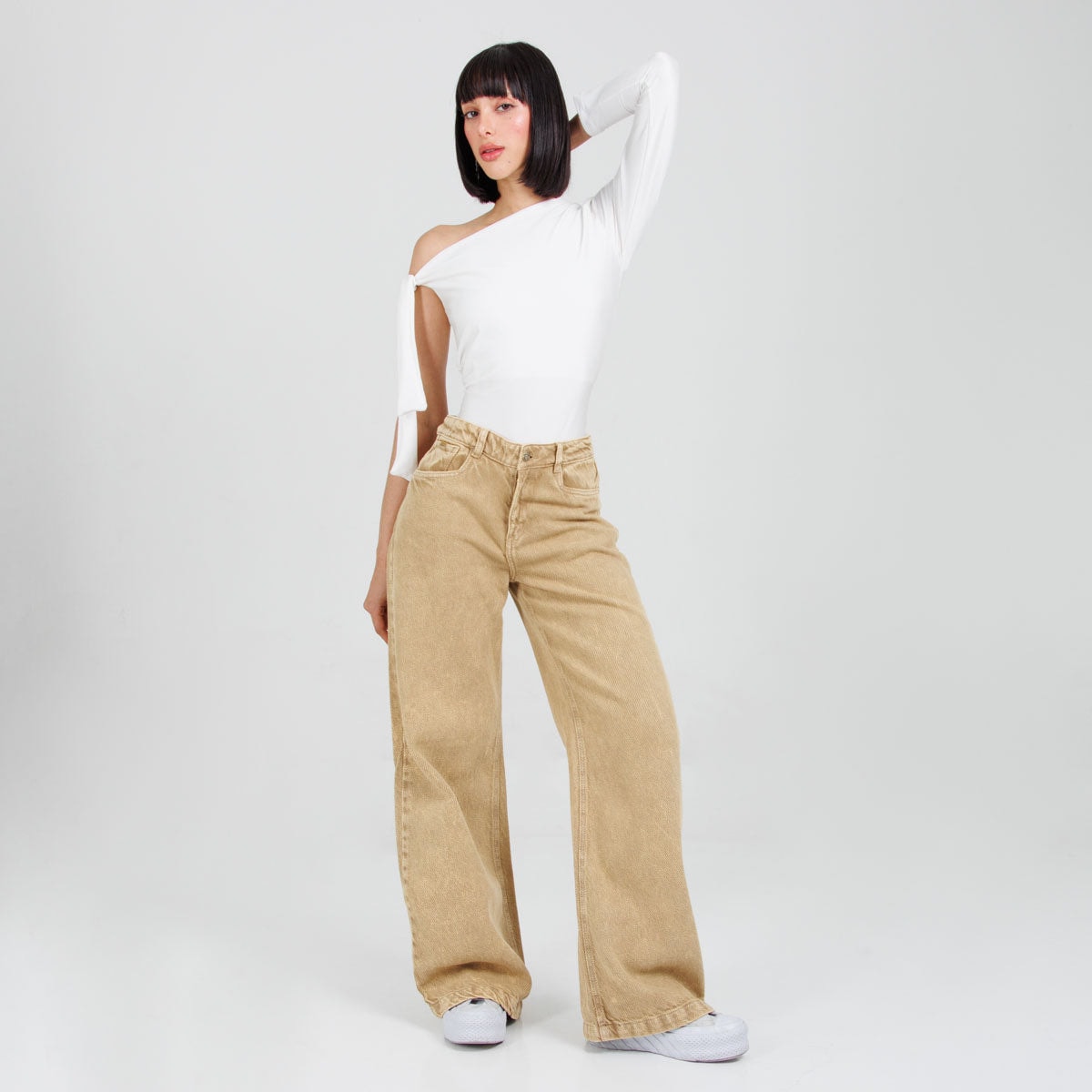 Jean Wide Leg Camel Ax-3096 Rigido - imagen 1