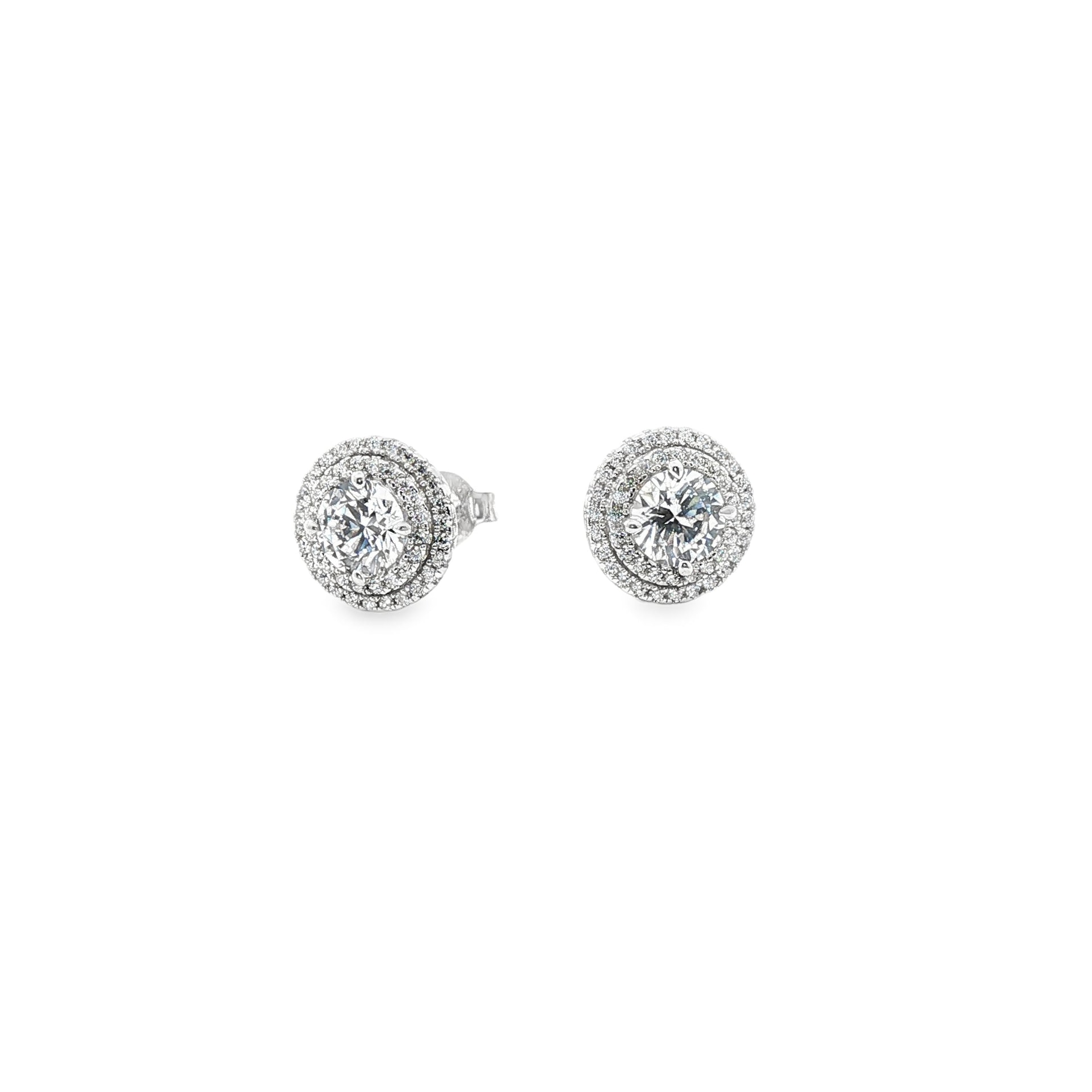 Double Halo Earrings Gold - imagen 1