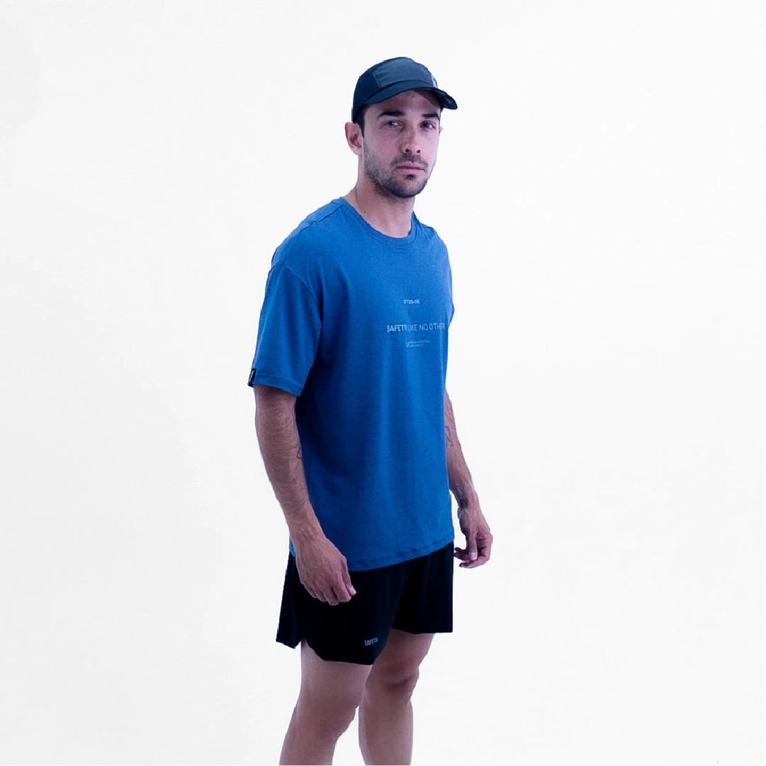 CAMISETA LIFESTYLE MANGA CORTA ROAM OVERSIZE BLUE PARA HOMBRE - imagen 1