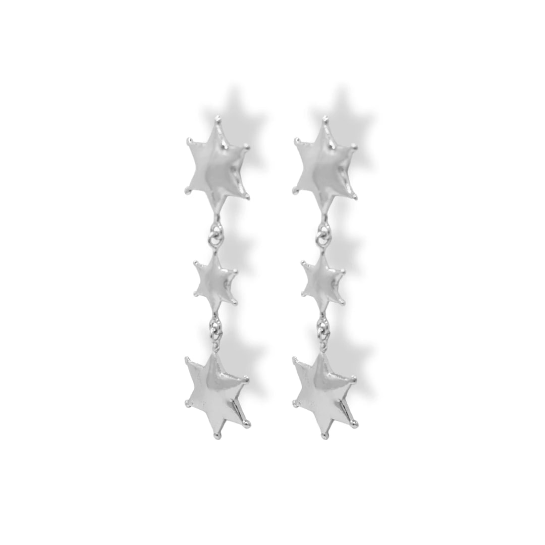 Aretes largos con estrellas de sheriff - imagen 1