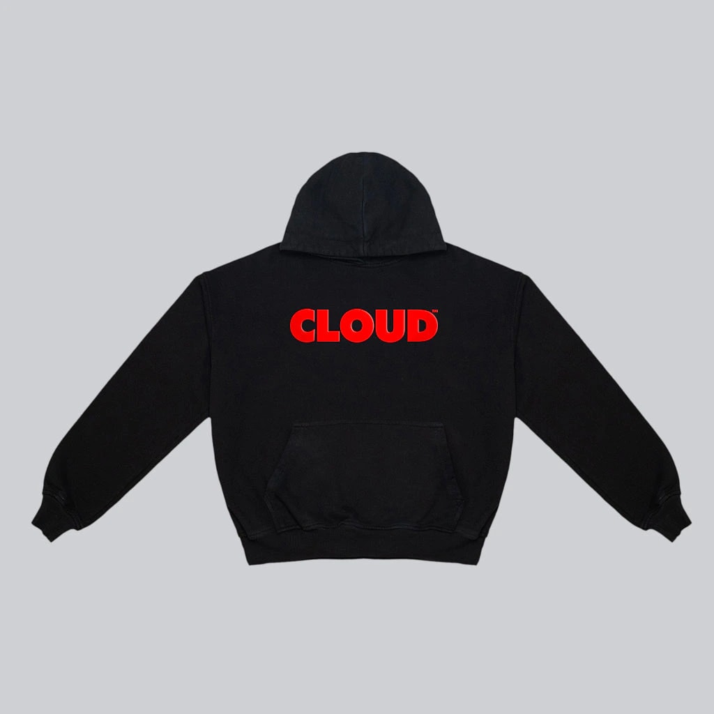 Hoodie BLOCK blanco sobre negro - imagen 1