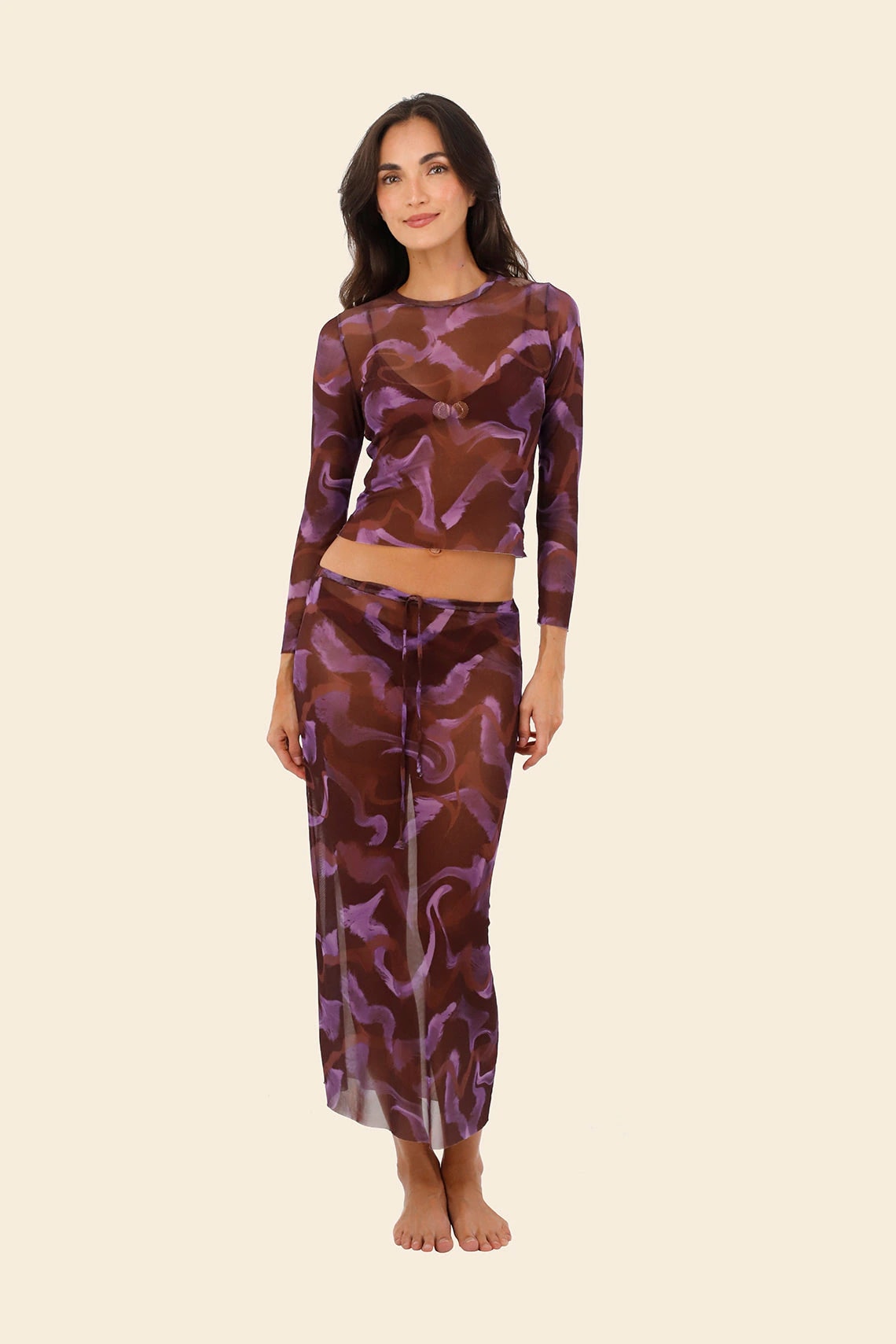 Brush Flame Sleek Mesh Top - imagen 1