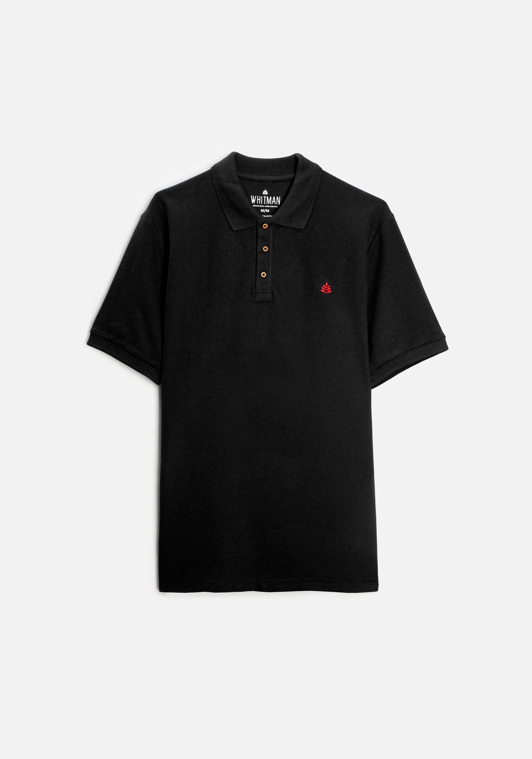 Camiseta Polo H Unicolor L-Roj Negro - imagen 1
