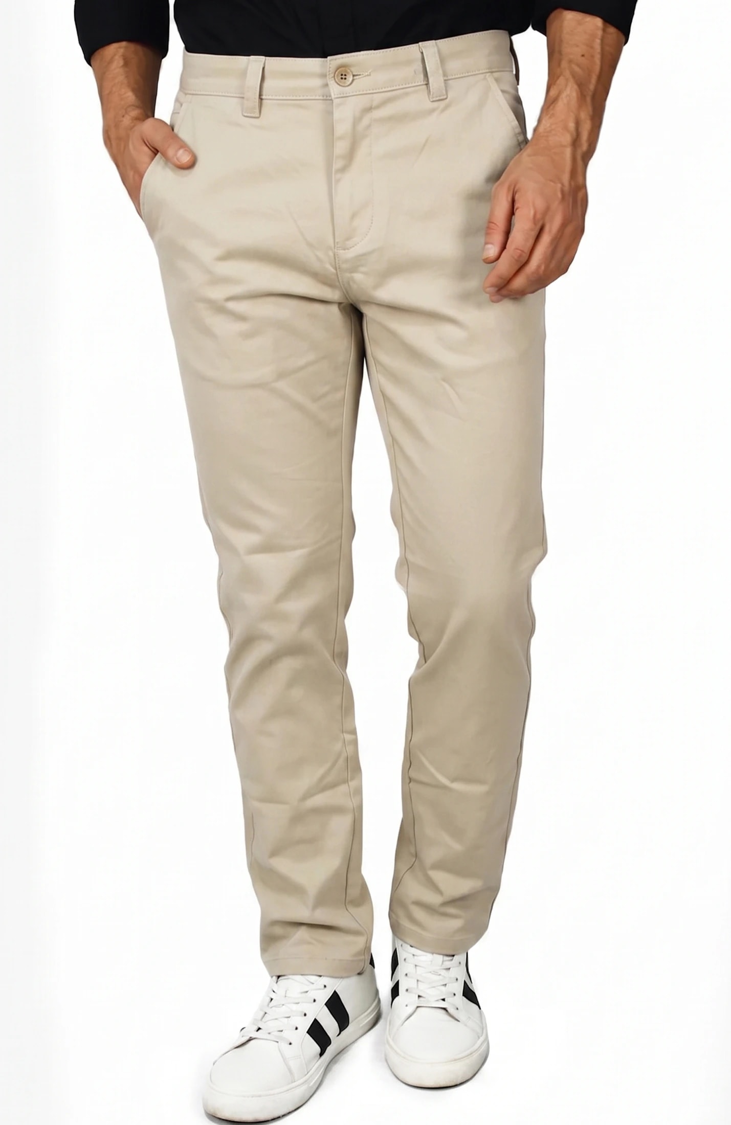 PANTALÓN DRILL BEIGE PARA HOMBRE - imagen 1