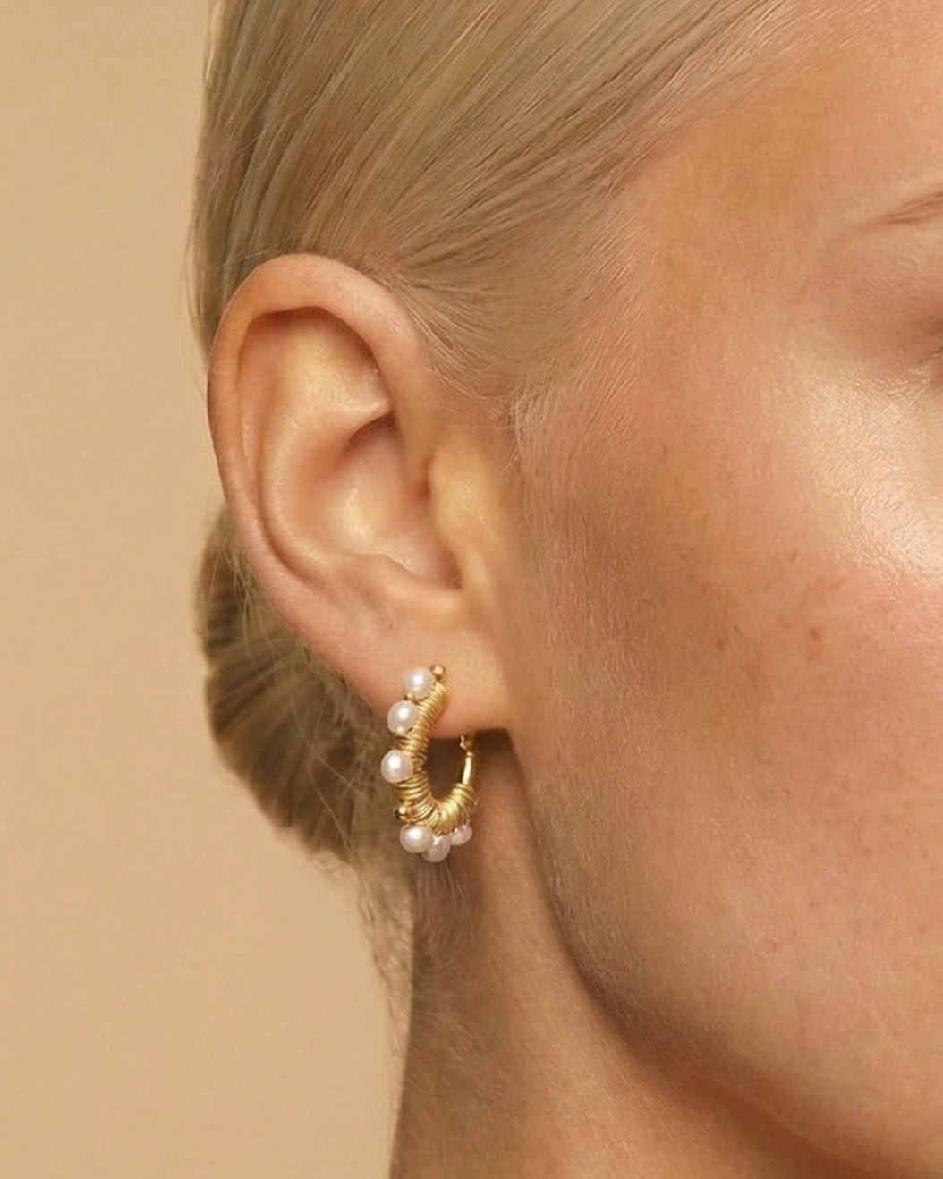 Faro Small Pearl Hoops - imagen 1