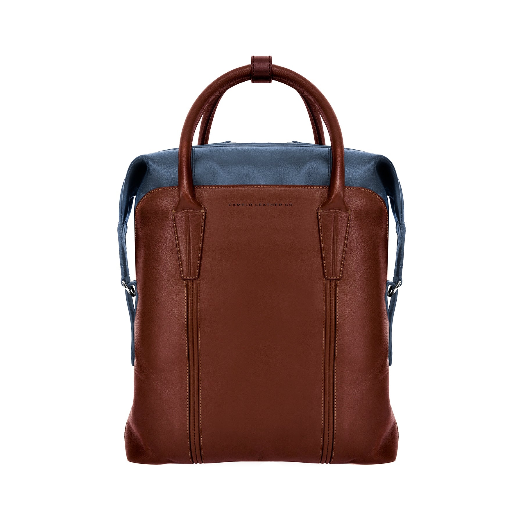 Heritage Backpack / Handbag Blue and Pull Up Cognac - imagen 1