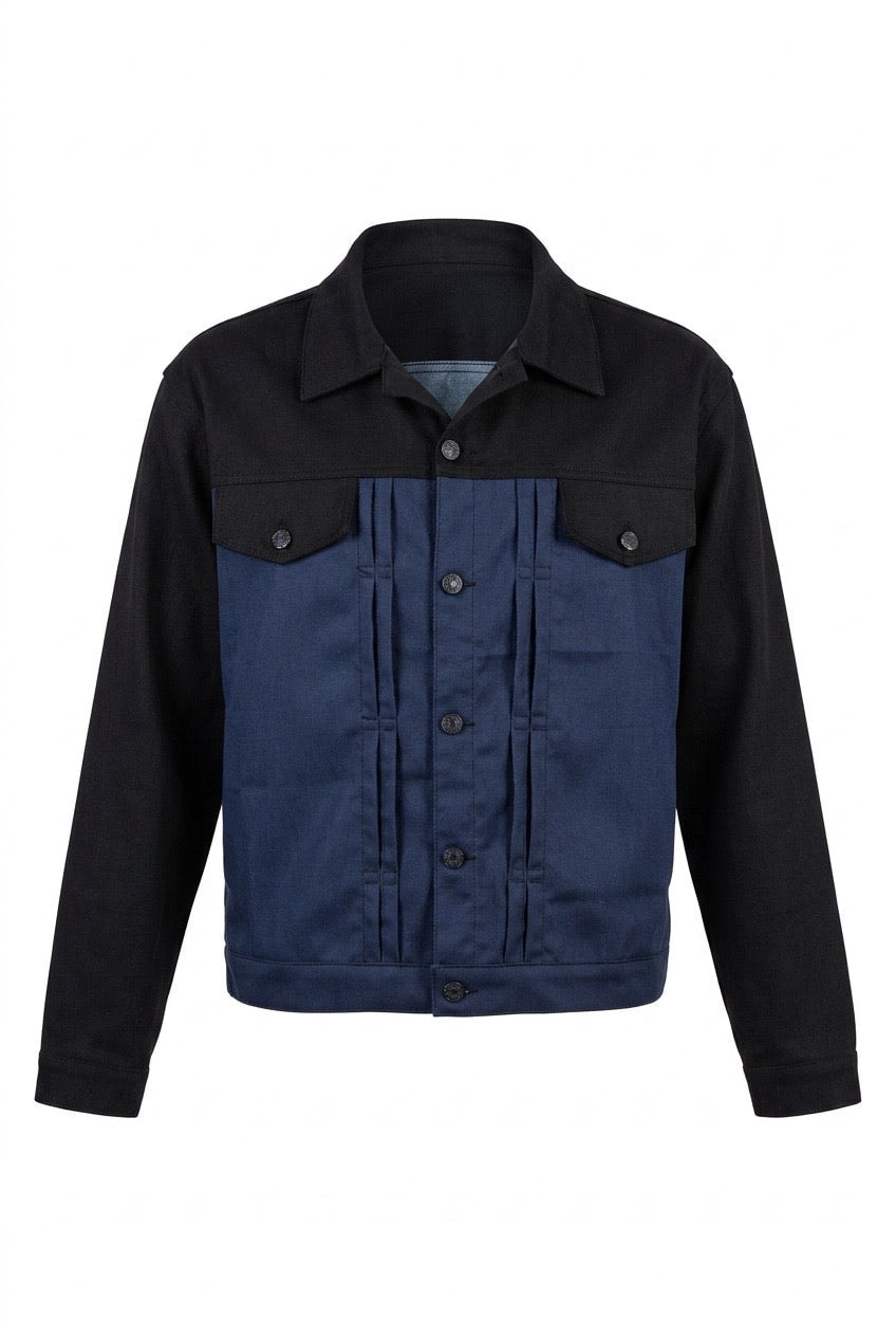 CHAQUETA EN Black Denim y Paño Súper 120 - imagen 1