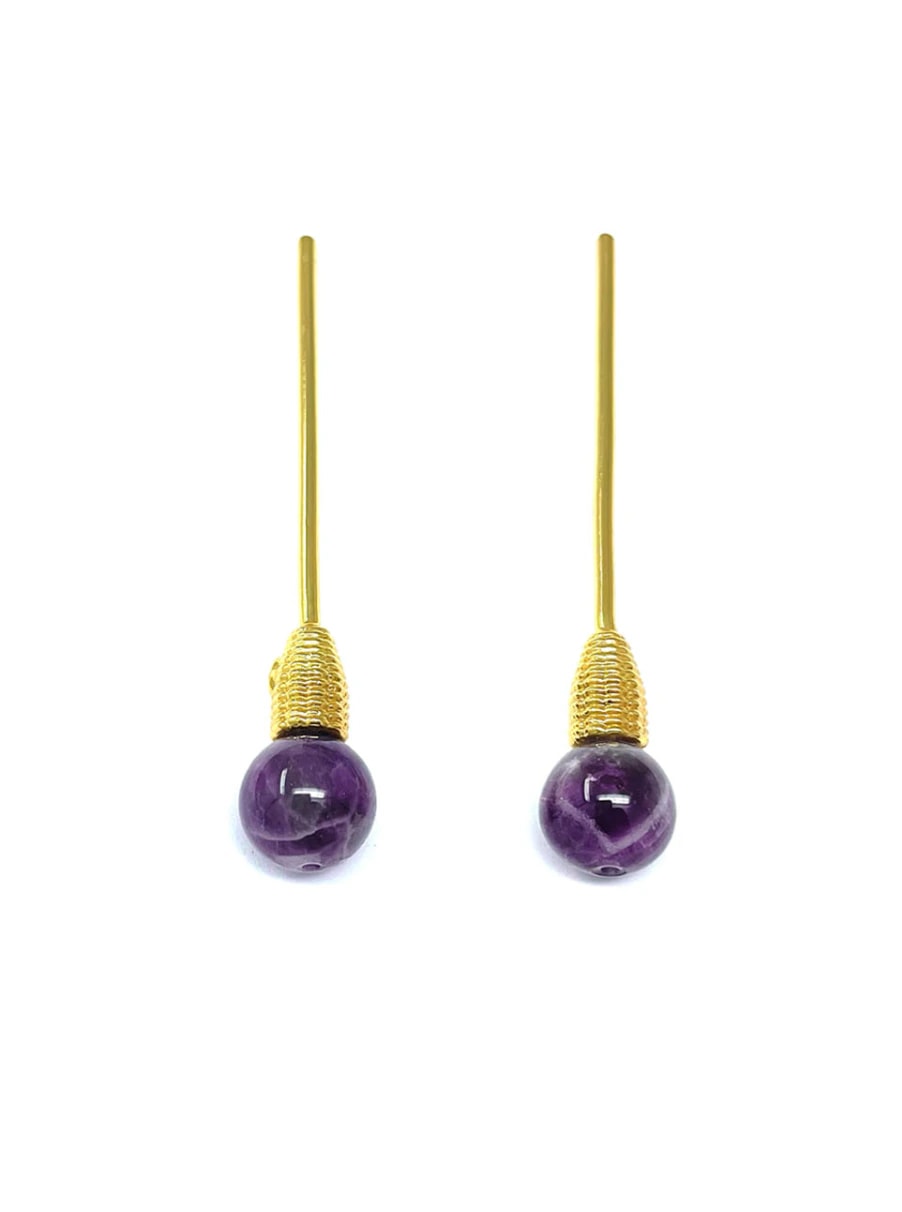 Aretes Cono amatista - imagen 1