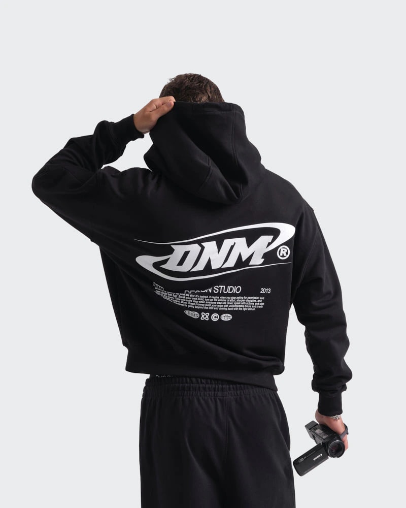 Hoodie Negro  Oversize Night Signal - imagen 1