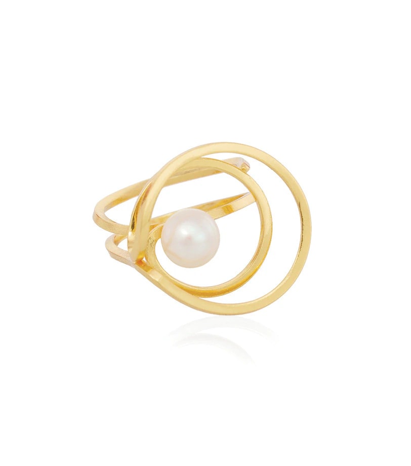 Anillo Mar Perla Dorado - imagen 1