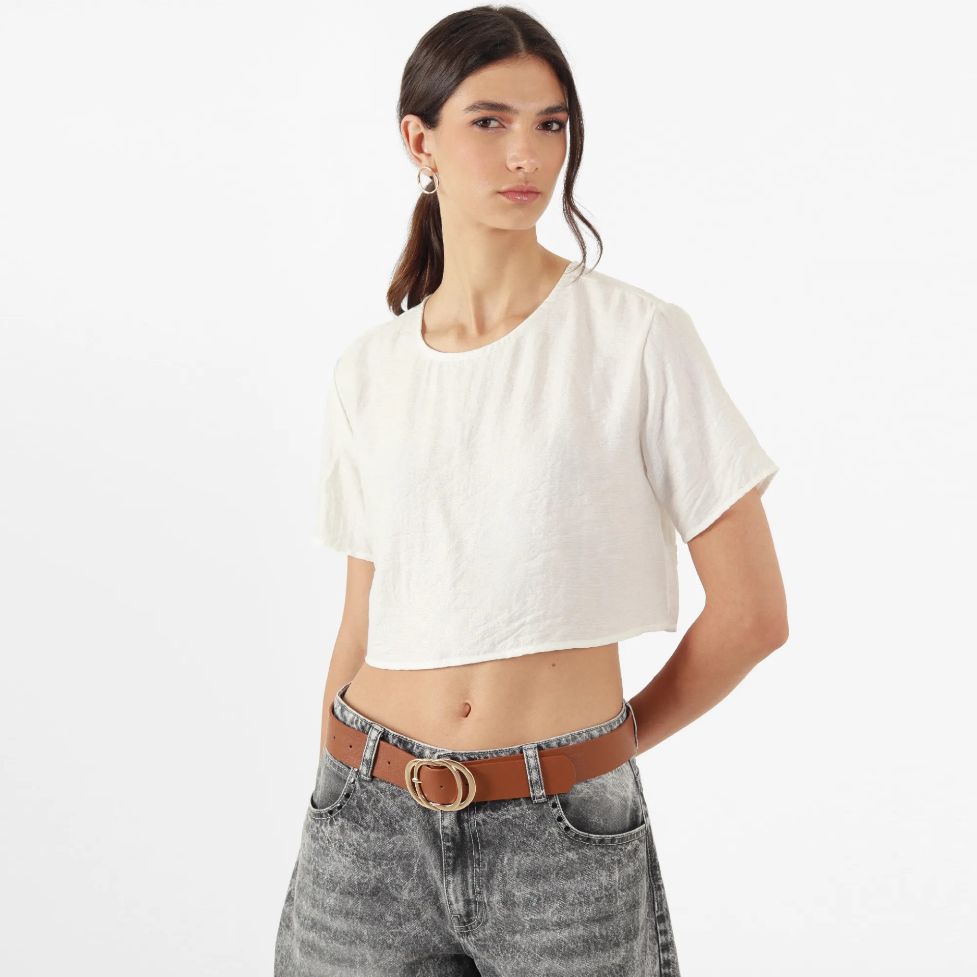 Blusa Cuello Redondo Manga Corta - imagen 1
