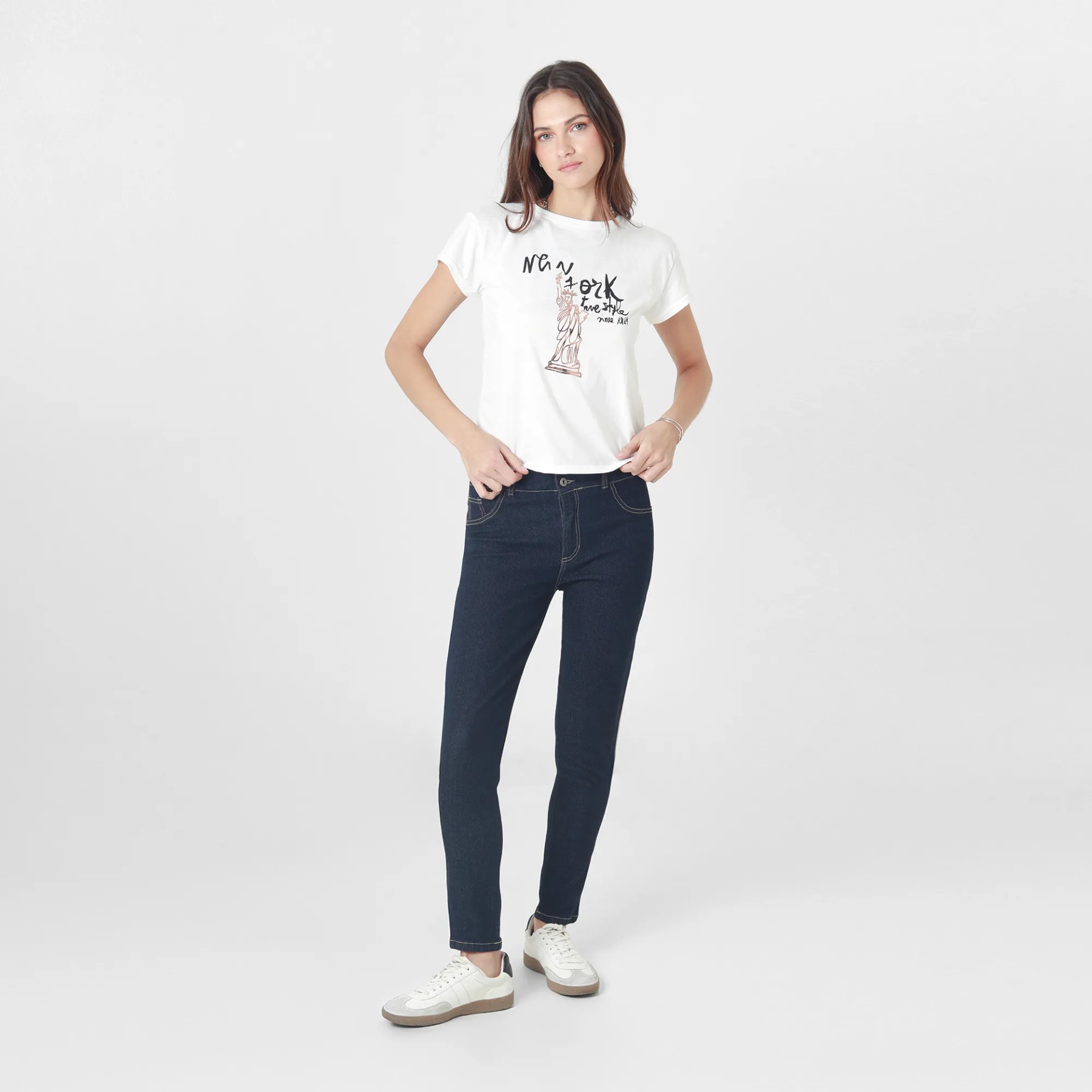 Jean Tiro Medio Bota Skinny - imagen 1