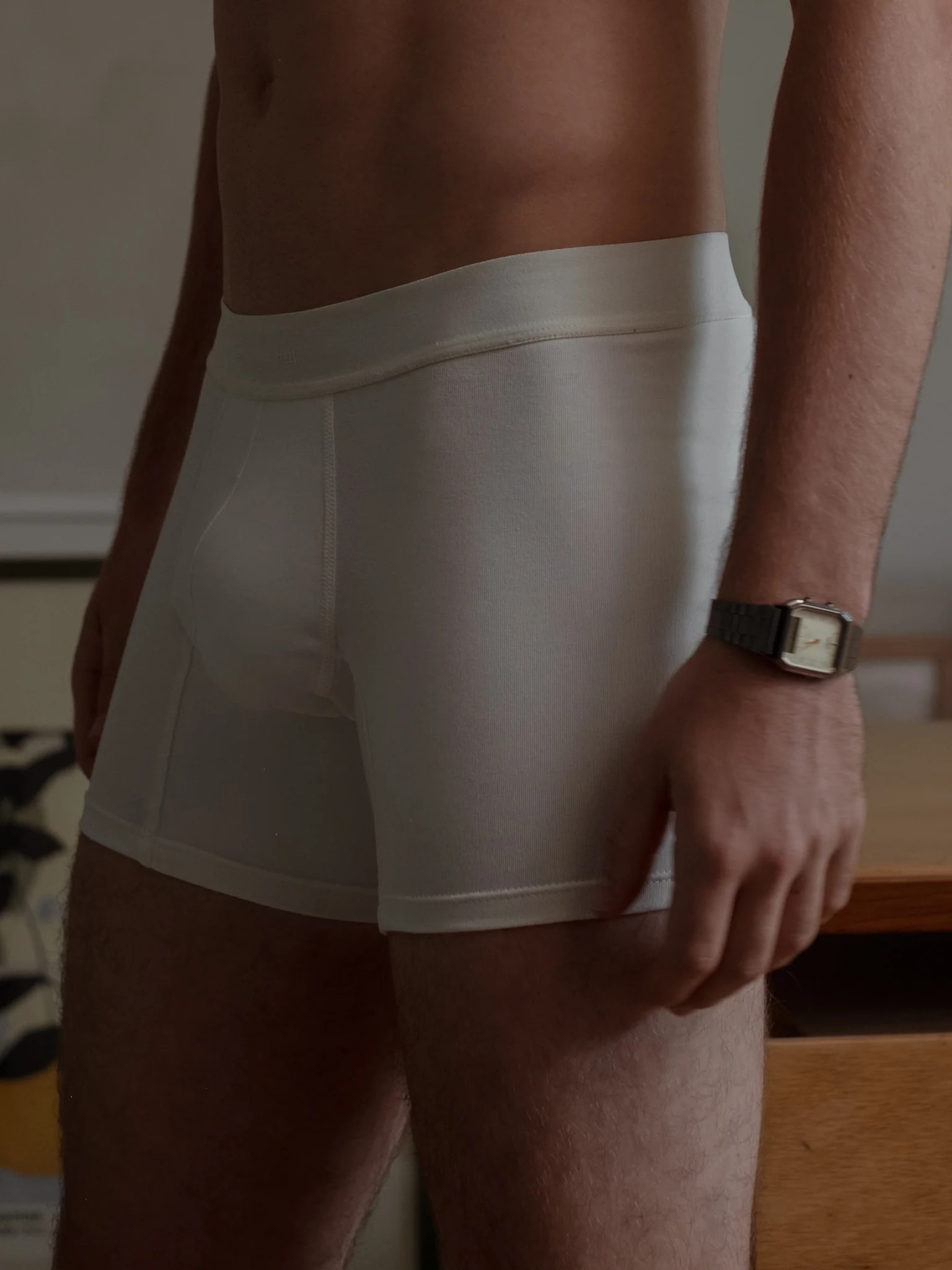 MEN CLASSIC COTTON BOXER - SOFT WHITE - imagen 1