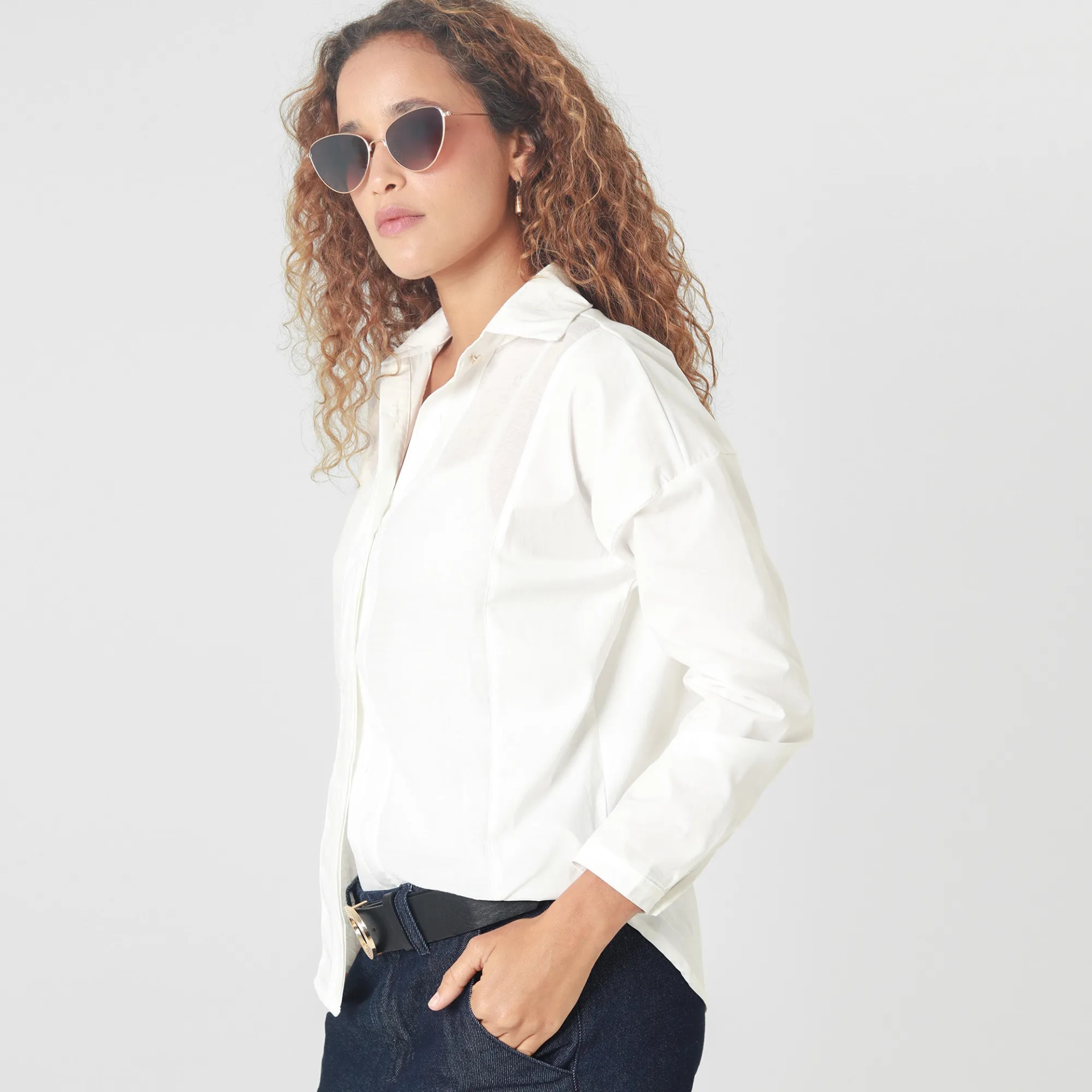 Blusa Cuello Camisero Manga Larga - imagen 1