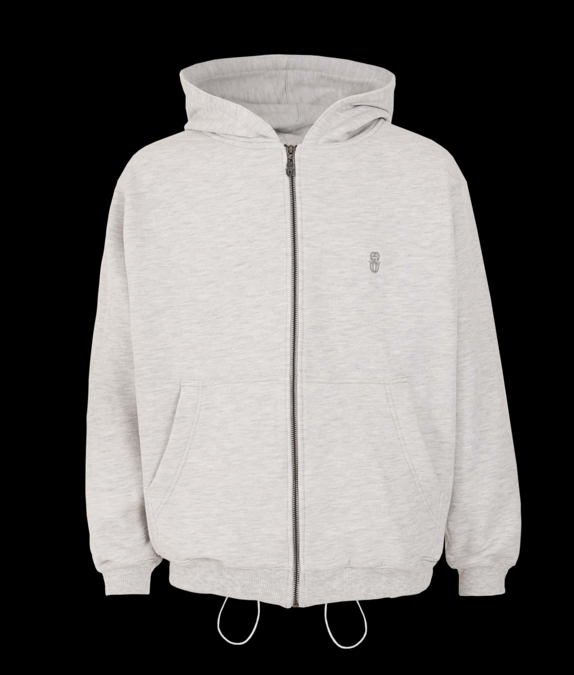 MONOGRAM GRAY ZIPPER HOODIE