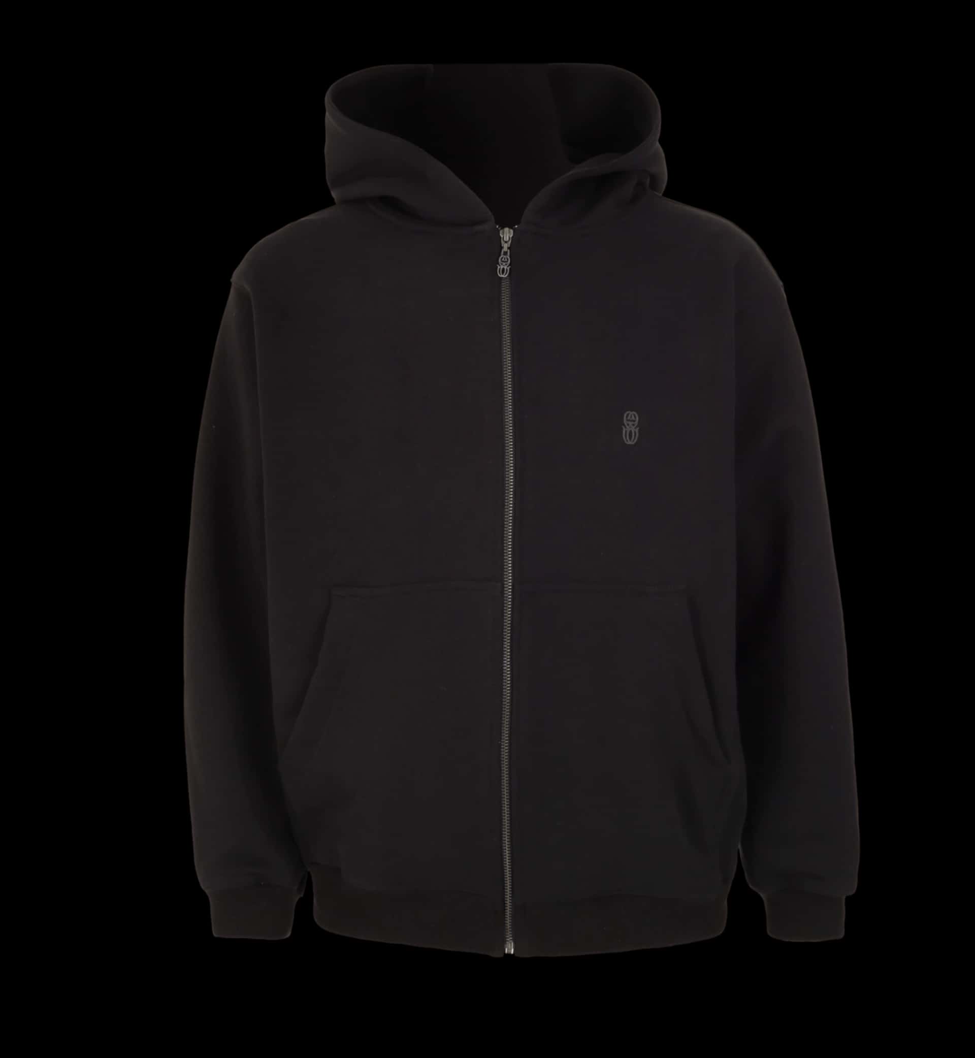 MONOGRAM BLACK ZIPPER HOODIE