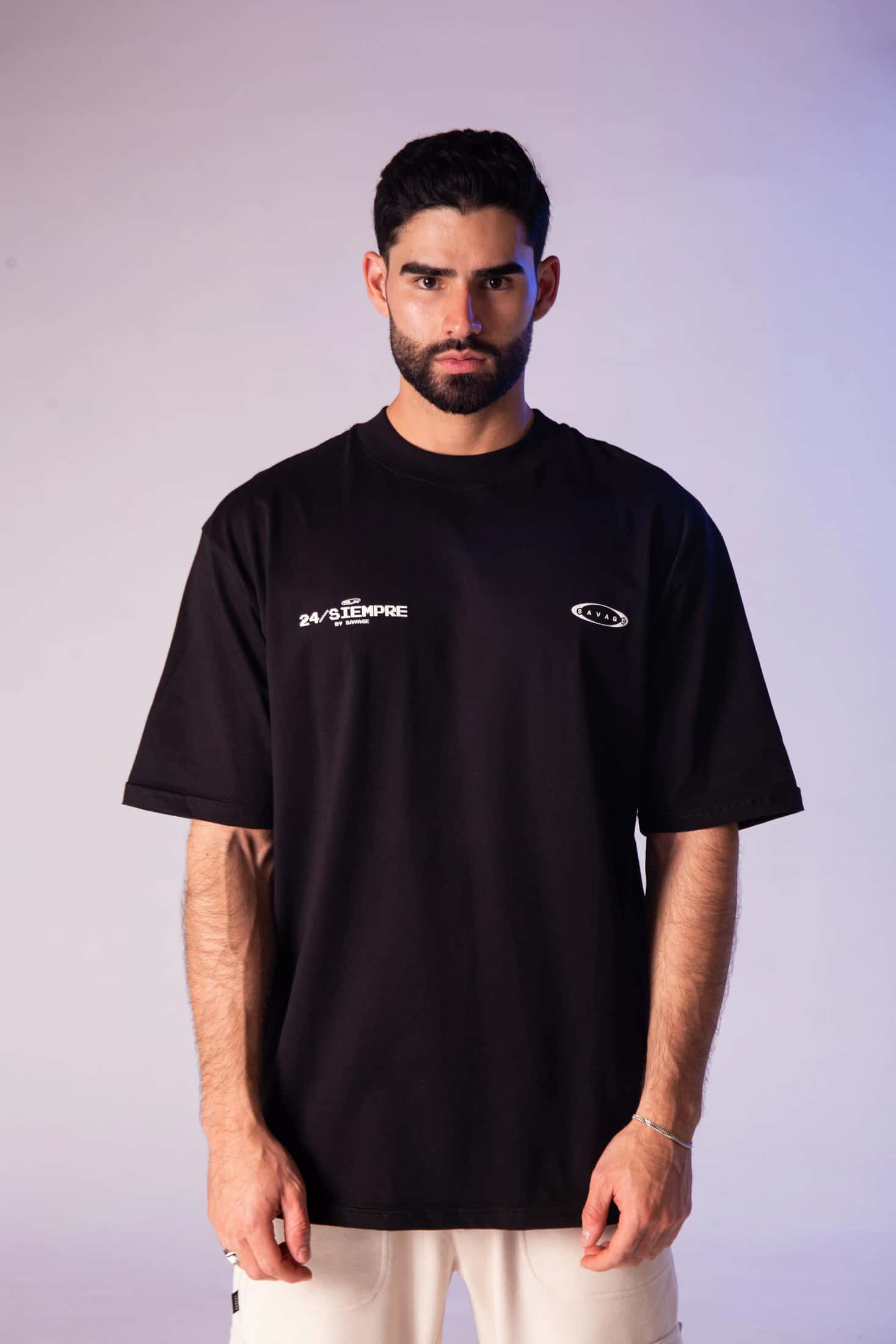 T Shirt Oversize Negra By savage 24/siempre Ref. 14277
